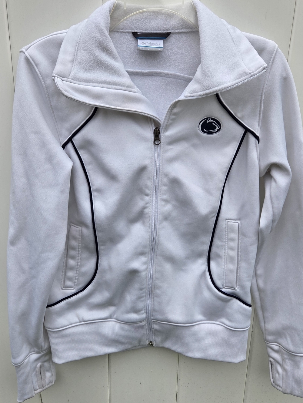 Columbia Women's Penn State Nittany Lions White Out Full Zip Soft Jacket Size M